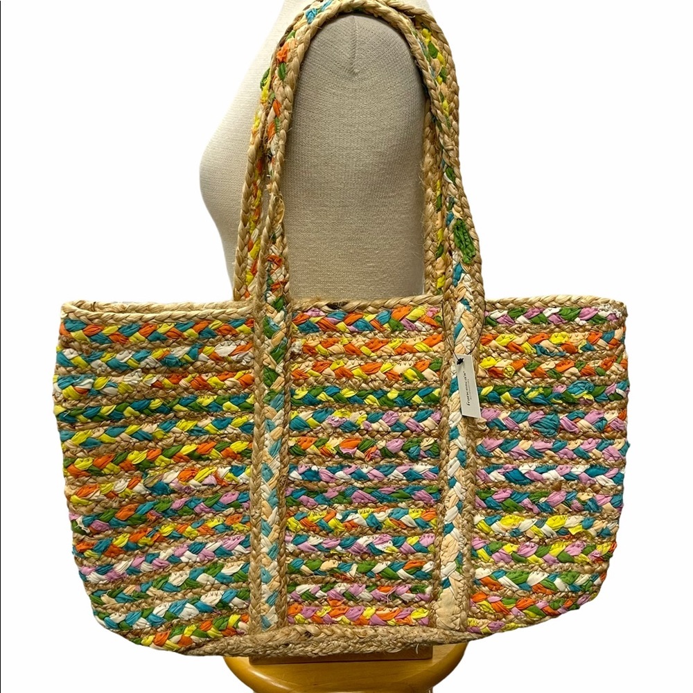 Francescas Jute Woven Extra Large Tote Handbag